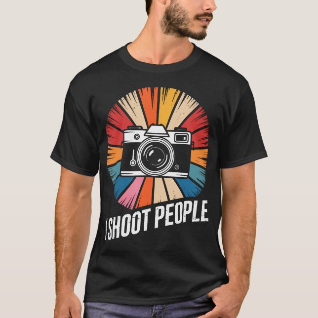 I Shoot People Funny Camera Photography Retro Wome T Shirt (Framsida)