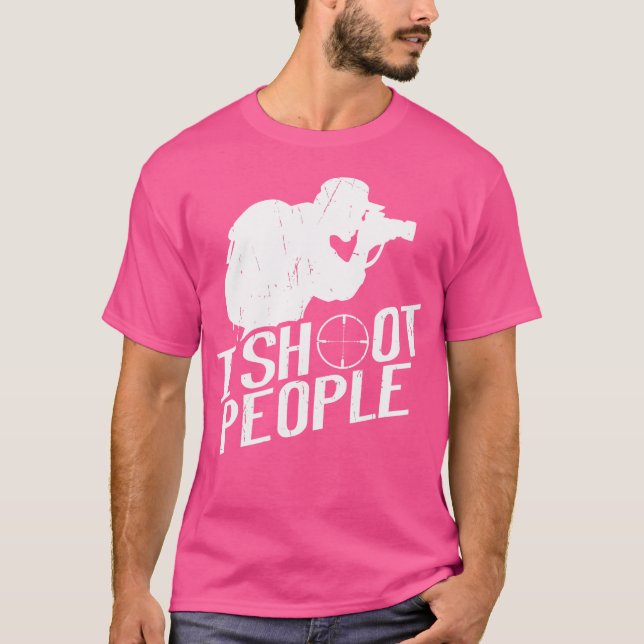 I Shoot People Photography Gift Photographer T Shirt (Framsida)