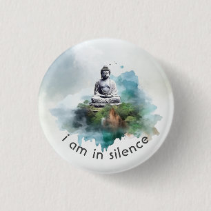 I Silence Buddha Meditation-knapp för retreat #1 Knapp