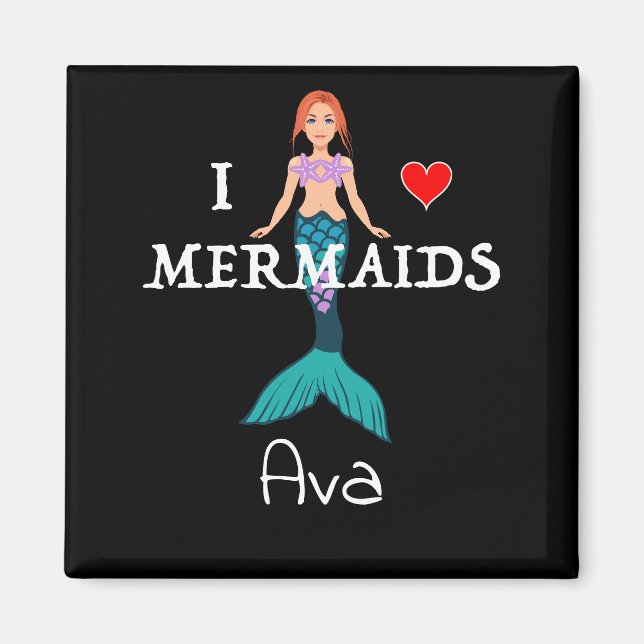 I Sjöjungfruar Design - Knappen Kvadratisk magnet  (Framsidan)