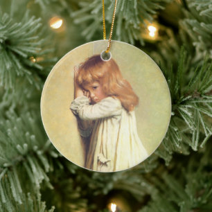 I skam av Charles Burton Barber, Vintage Art Julgransprydnad Keramik