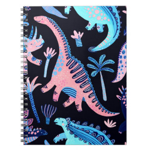 I skandalen med Cute tecknad dinosaurs sömlösa m Anteckningsbok