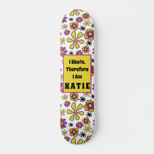 I Skate Groovy Retro Anpassade Namn Skateboard