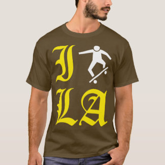 I Skate LA Los Angeles Skate eller Die Skateboardi T Shirt