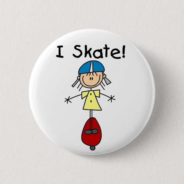 I Skate Stick Figure-knapp Knapp (Framsida)