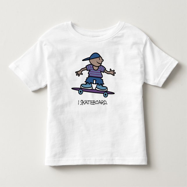 I Skateboard Kids T Shirt (Framsida)
