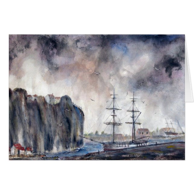 I skeppsdocka hälsningskort (Framsidan Horizontal)