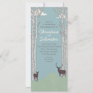 I skogen, 4 x 9,25 förlovning inbjudningar