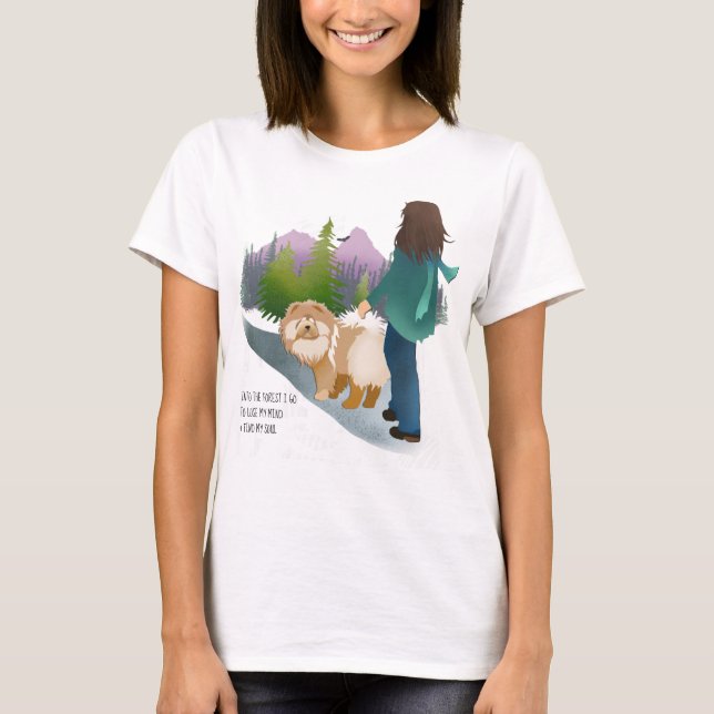 I SKOGEN I GO - Chow Teeshirt-white TShirt T Shirt (Framsida)