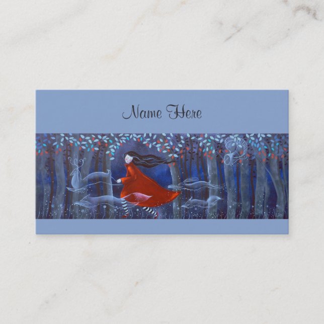 I skogen med djura andar visitkort (Framsida)