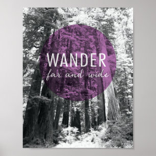 I SKOGEN   Wander Far och Wide Quote Poster