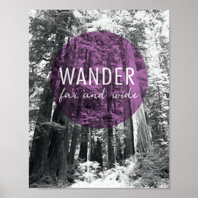 I SKOGEN | Wander Far och Wide Quote Poster (Framsidan)