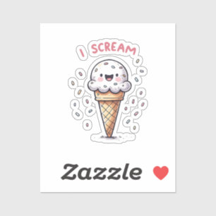 I Skräm Cone Cone med Sprinkles Klistermärken