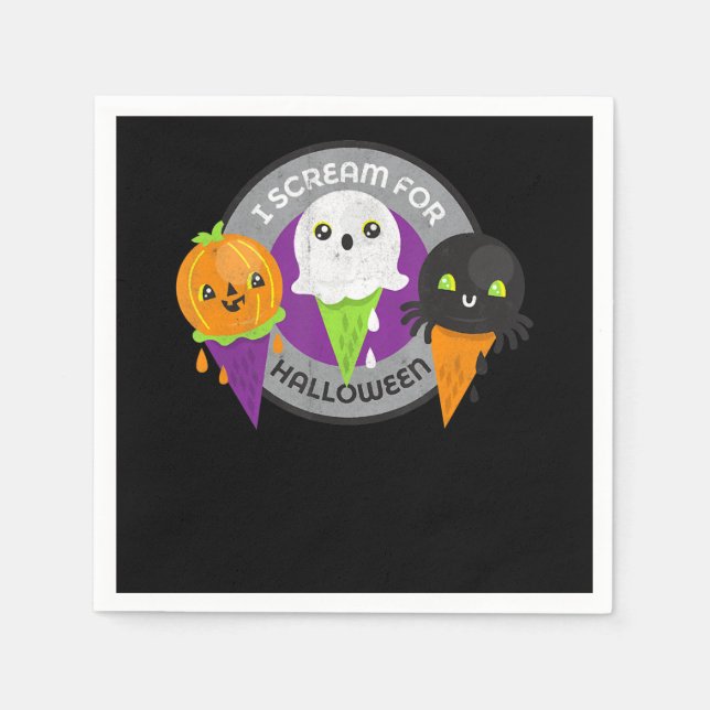 I Skräm för Halloween Pumpkin Spider Ghost Pappersservett (Framsidan)