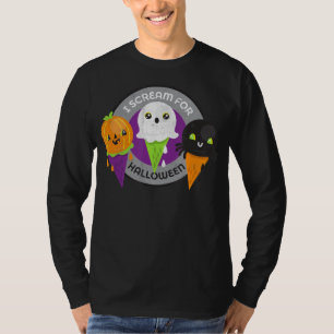 I Skräm för Halloween Pumpkin Spider Ghost T Shirt