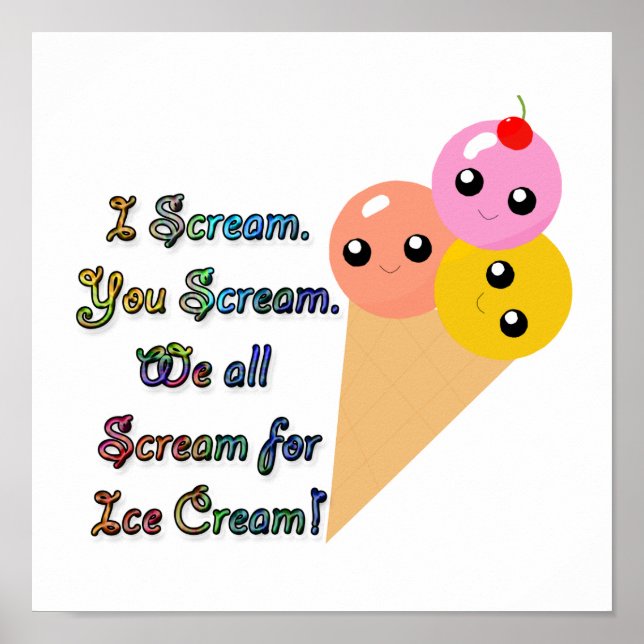 I Skräm for Ice Cream Poster (Framsidan)