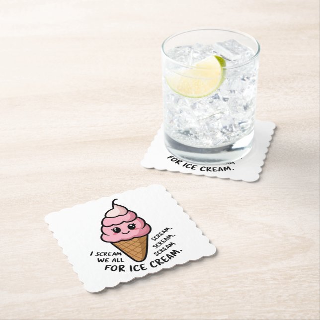 I Skräm for Ice Cream Underlägg Papper (Insitu)