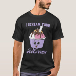 I Skräm Four Ice Cream Kids Boy 4e födelsedagen T Shirt