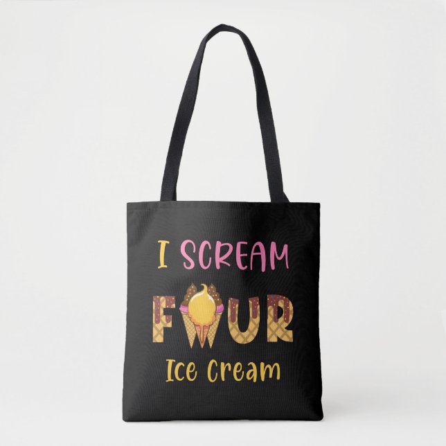 I Skräm Four Ice Cream Kids Boy 4e födelsedagen Tygkasse (Framsida)