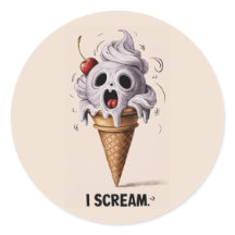 "I Skräm" Funny Ghost Chef Halloween Ice Cream St.