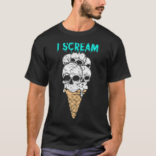 I Skräm Ice Cream Funny Horror Movie Skull Hallow T Shirt