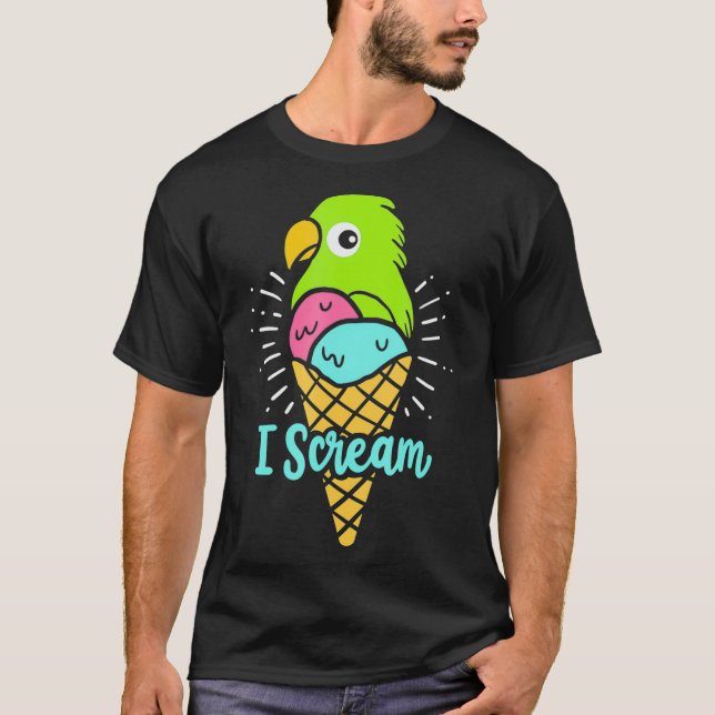 I Skräm Ice Cream - Parrot Bird Nerd - T Shirt (Framsida)