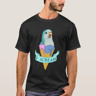 I Skräm Quaker Parrot Ice Cream Blue Munk Parakee T Shirt