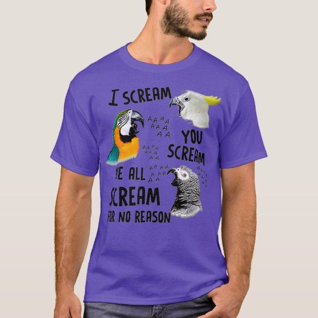 I Skräm You Skräle Funny Parrot T Shirt (Framsida)