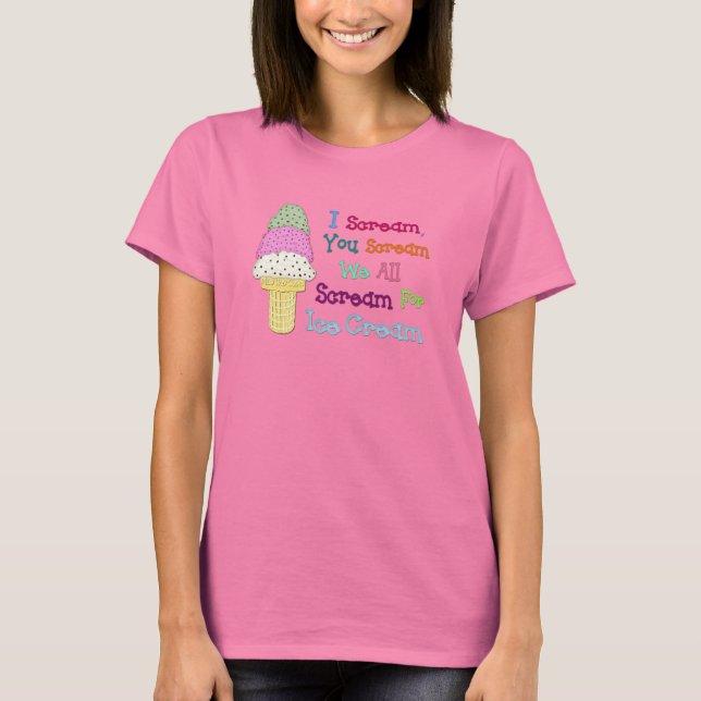 I Skräm You Skräm Ice Cream Dam Basic T-Shirt (Framsida)