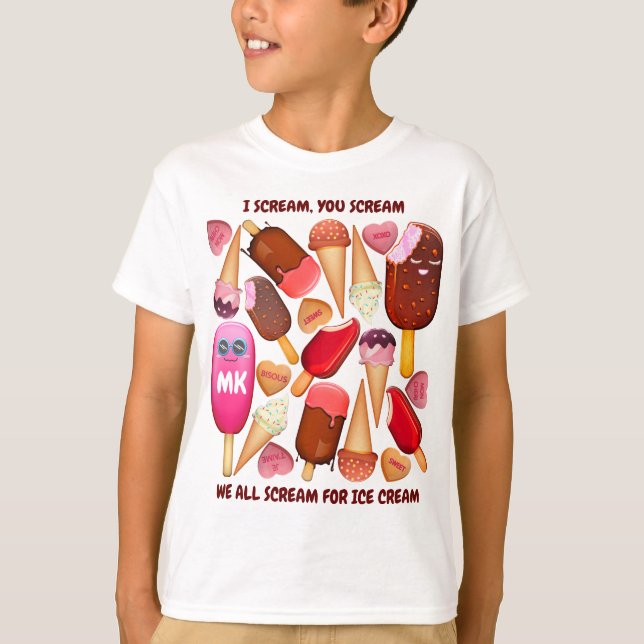 I Skrämer du Skräm Vi alla kräm för Ice Cream T Shirt (Framsida)