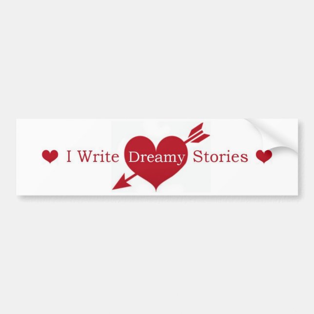I Skriva Dreamy Stories Bumper Sticker Bildekal (Framsidan)