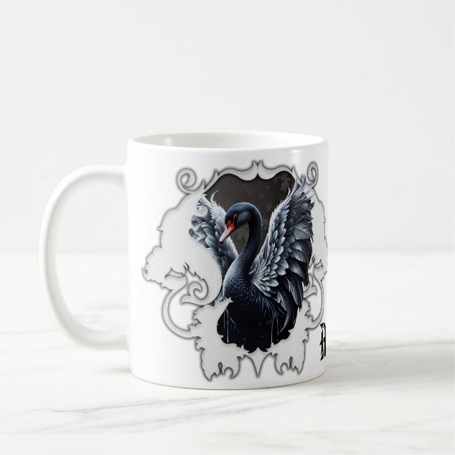 I skuggan av elegans: Ett svart svan. Kaffemugg (Vänster)