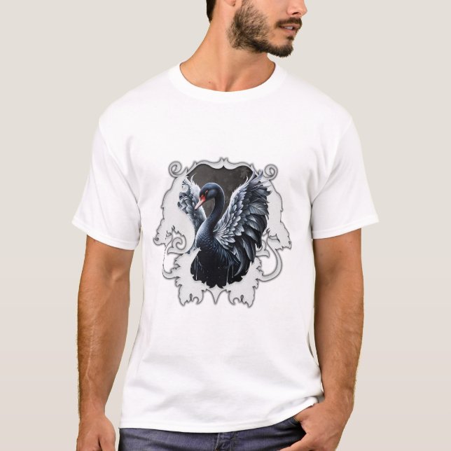 I skuggan av elegans: Ett svart svan. T Shirt (Framsida)