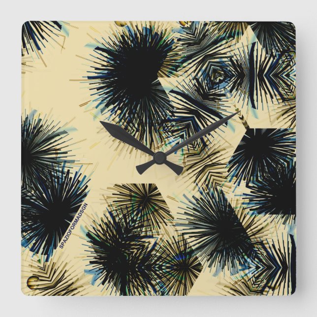 I skuggan av färg Beige Fyrkantig Klocka (Framsida)