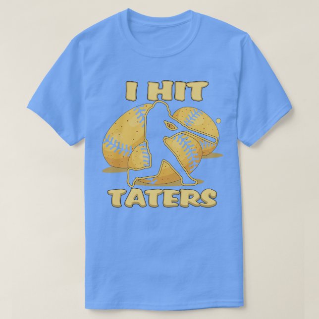 I SLÅ TATERS Baseball Softball Home Springa Dinger T Shirt (Design framsida)