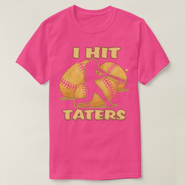 I SLÅ TATERS Baseball Softball Home Springa Dinger T Shirt (Design framsida)