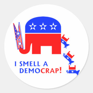 I Smell A Democrap Runt Klistermärke