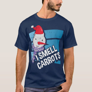 I Smell Carrots Funny Snögubbe Snö Day Winter Chri T Shirt