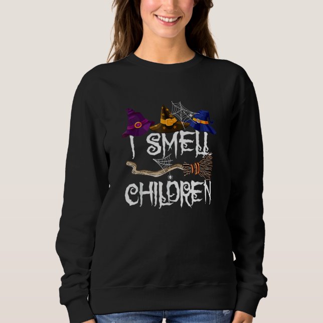 I Smell Children  Witches Halloween Party Costume  T Shirt (Framsida)