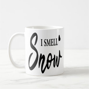 I Smell Snö Cute Black White Winter-citat Kaffemugg