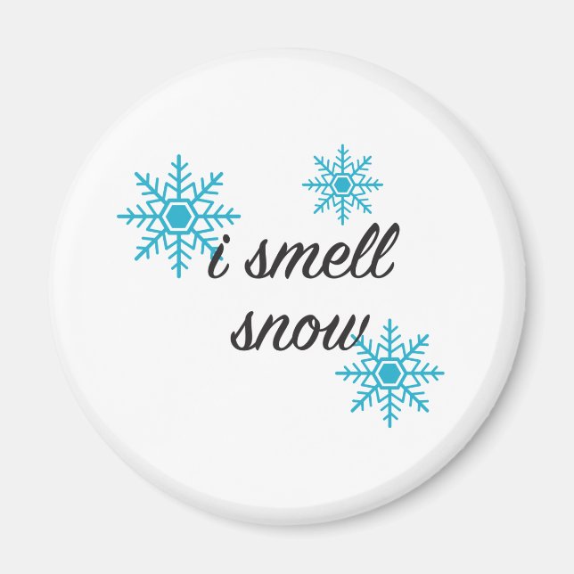 I Smell Snö Snowflake Motif Magnet (Framsidan)
