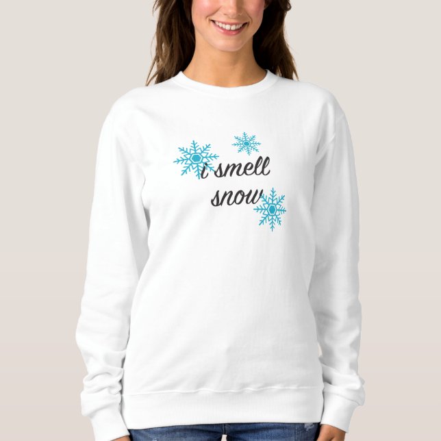 I Smell Snö Snowflake Winter T Shirt (Framsida)