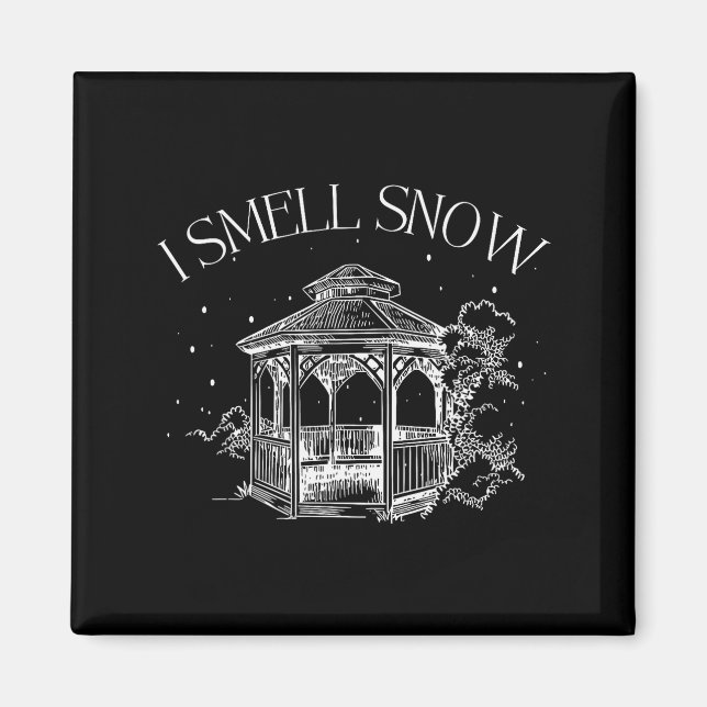 I Smell Snow Winter Christmas Snowball Design  Magnet (Framsidan)
