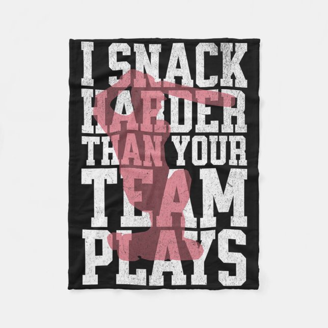 I Snack Harder Than Your Team Plays Funny Cricket  Fleecefilt (Framsidan)