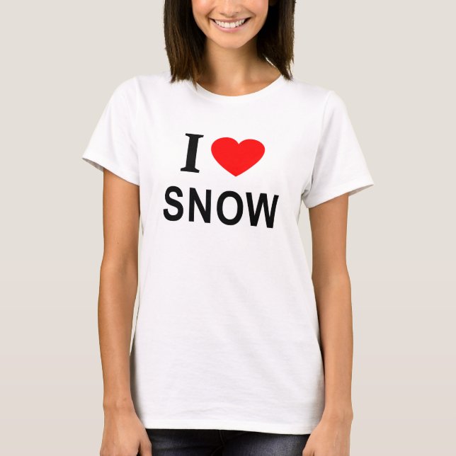 I ❤️ SNÖ I KÄRLEK SNÖ I HEART SNÖ T SHIRT (Framsida)