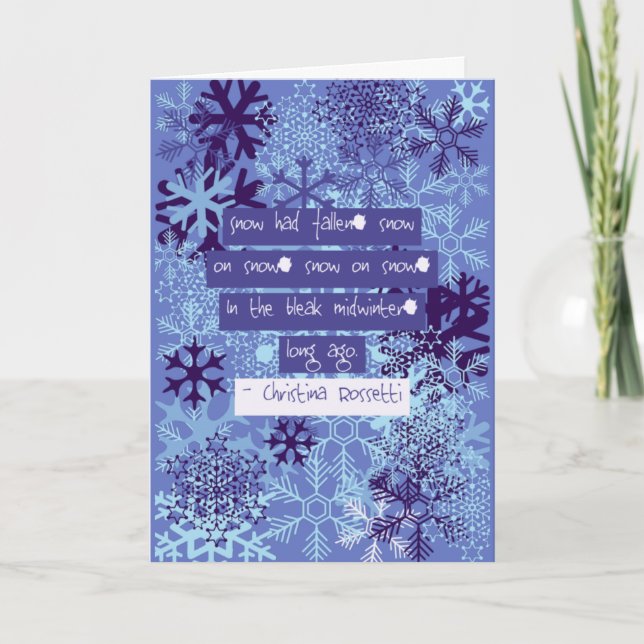 I Snöflingor Poetry i Bleak Midvintertid Kort (Framsida)