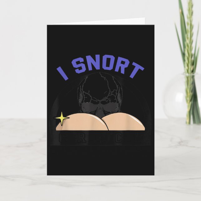 I Snort Crack Skeleton Funny Skull Butt Soky Hallo Kort (Framsida)