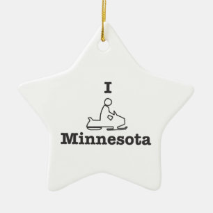 I Snowmobile Minnesota i svart Julgransprydnad Keramik