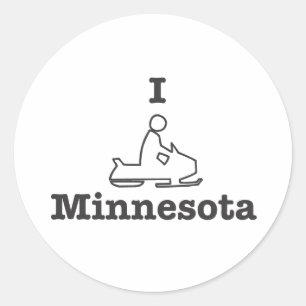 I Snowmobile Minnesota Runt Klistermärke