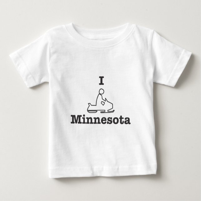 I Snowmobile Minnesota Tee Shirt (Framsida)